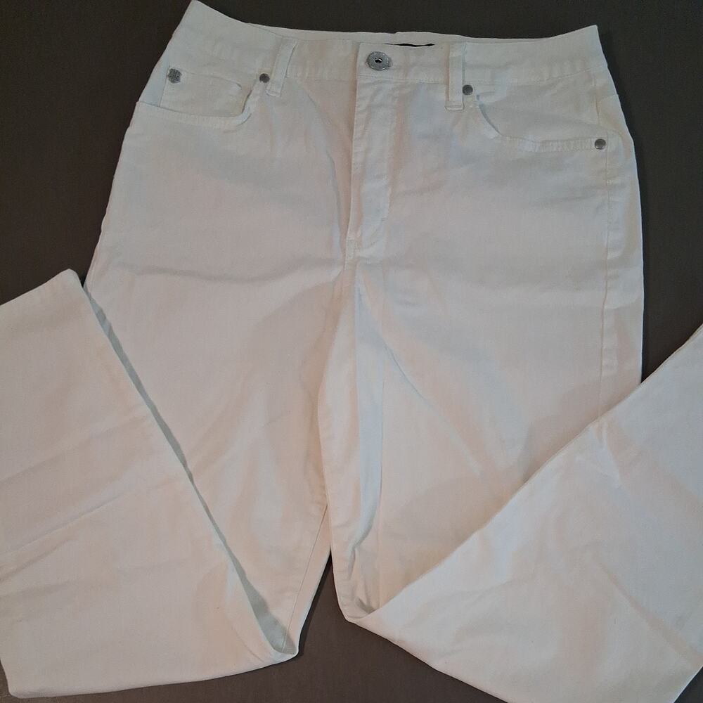 Bandolino Size 10 Straight Leg Jeans White Cotton Stretch Women's0